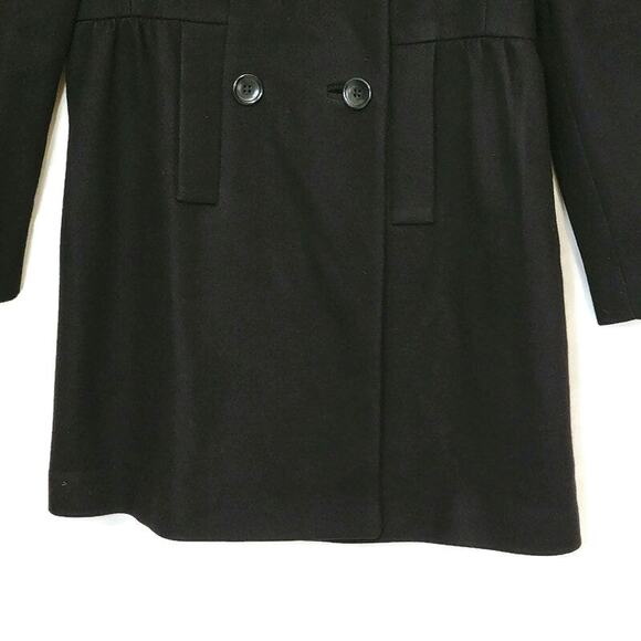 Banana Republic Wool Black Coat Double Breasted Princess Cut Mid Length Size PL - Picture 4 of 16